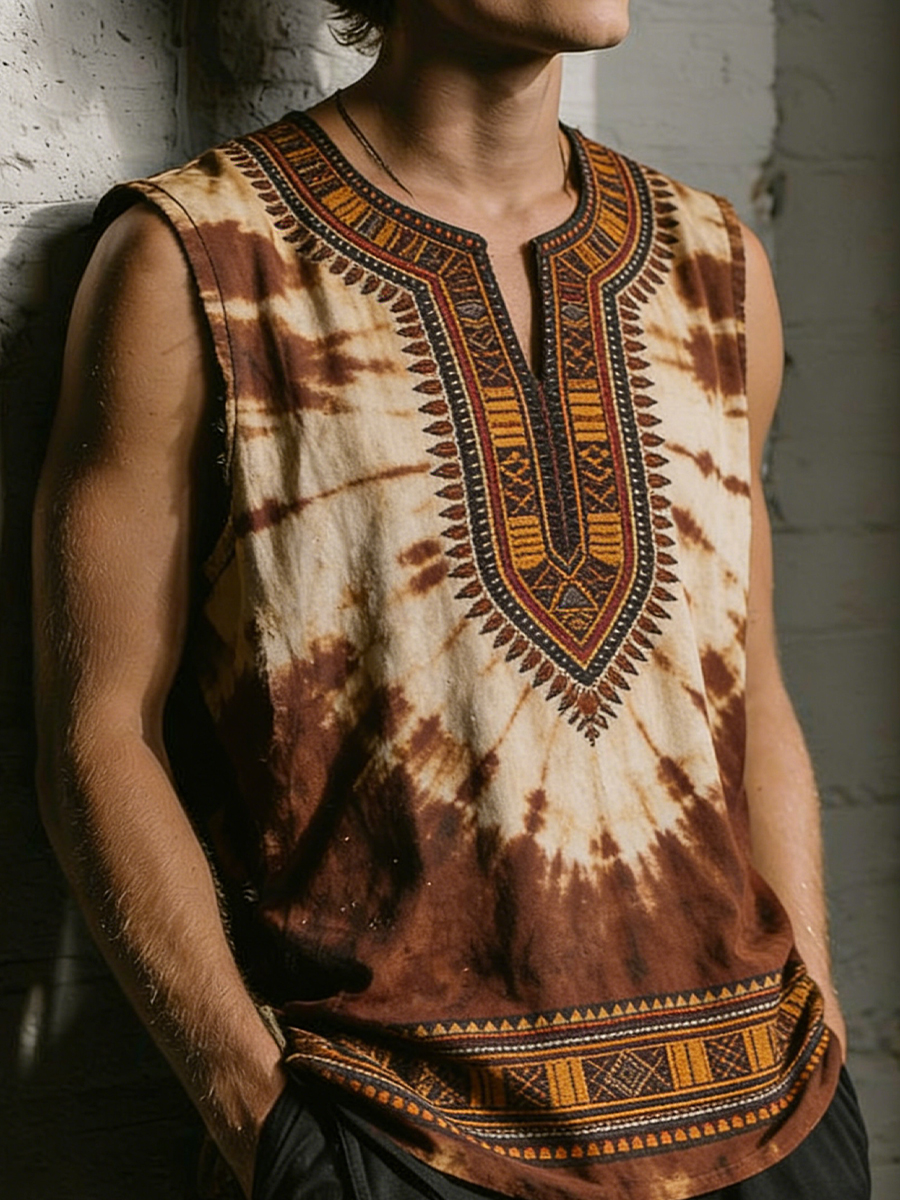 African Abstract Art Print Vest