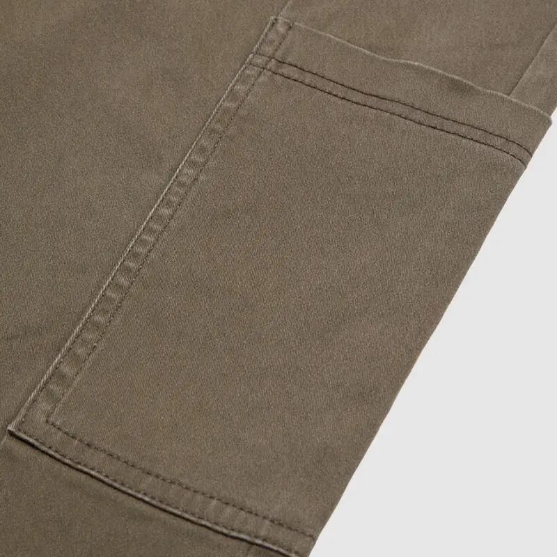 Patch Pocket Seam Front Mid Rise Straight Leg Capri Pants Womenswear Stretchy 18.9