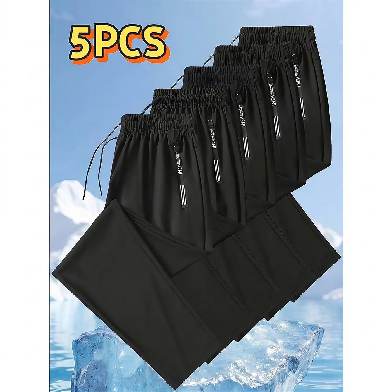Men's Ice Silk Joggers – Breathable, Medium-Stretch Fabric