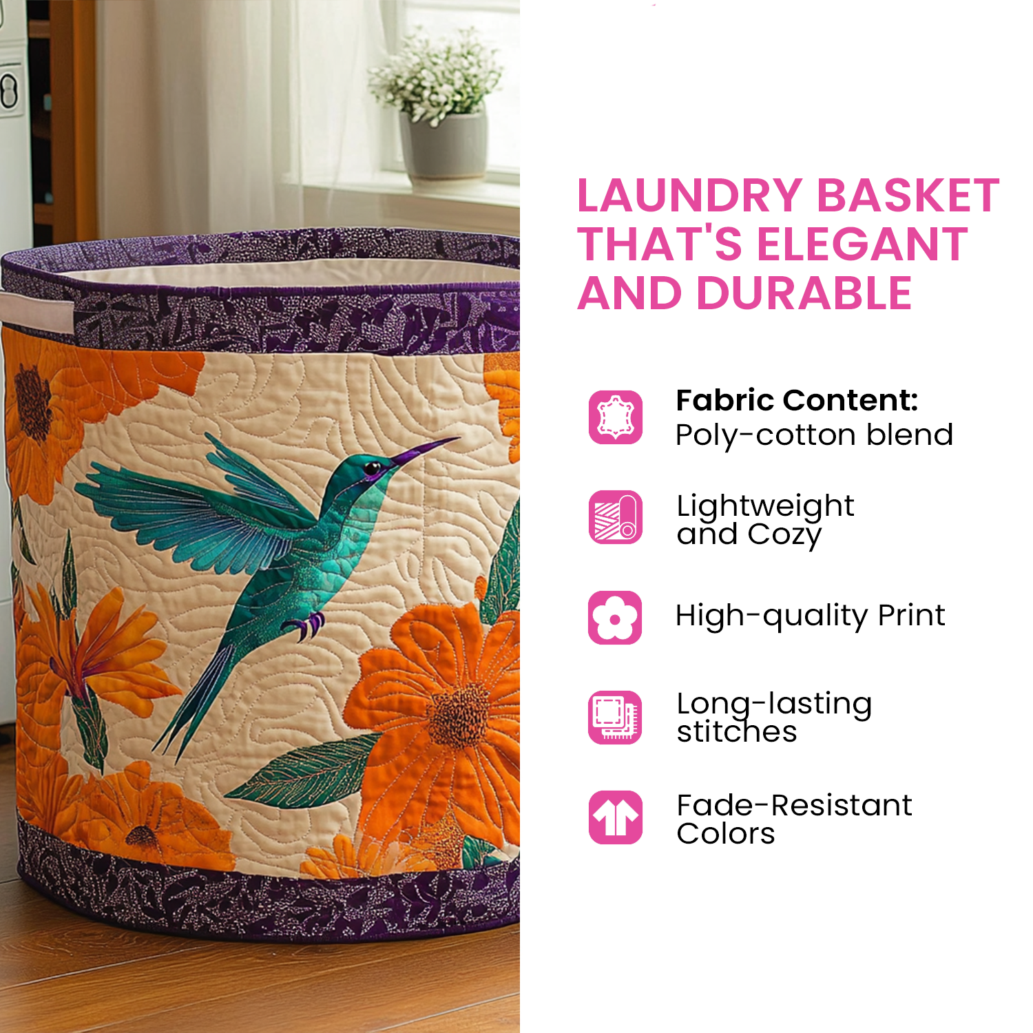 Cozy Owl Quilted Laundry Basket