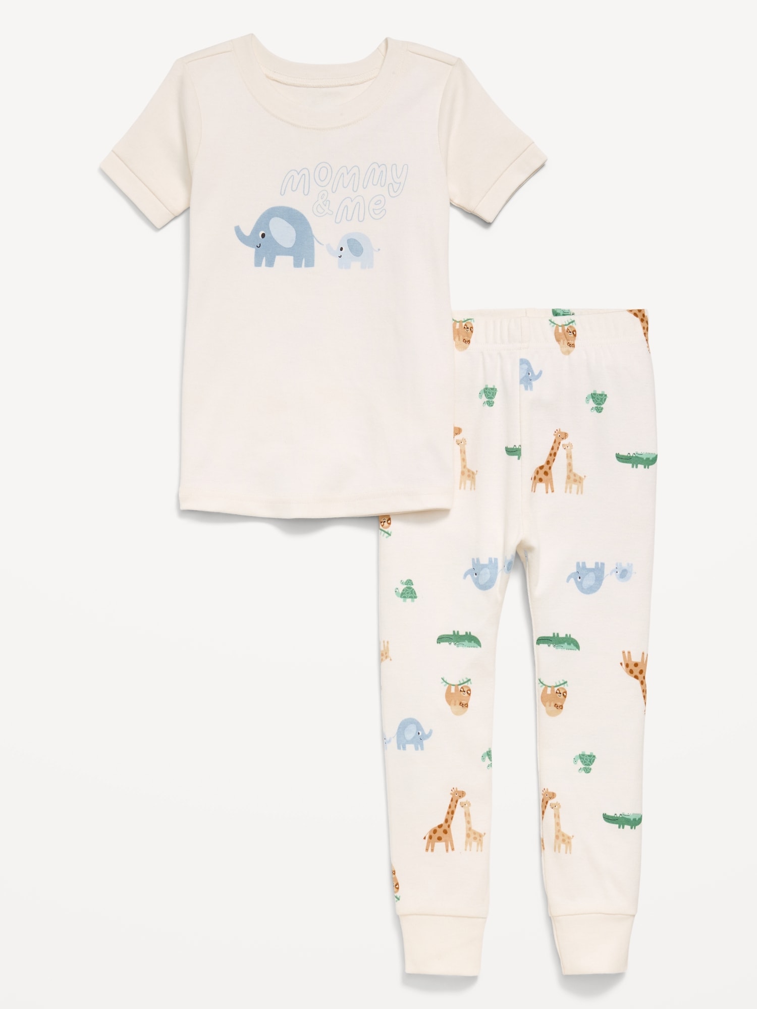 Unisex Snug-Fit Printed Pajama Set for Toddler & Baby Dinosaurs