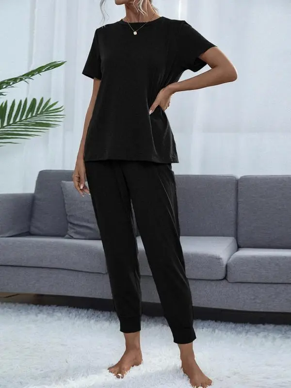 Women's Comfortable Solid Color Lounge Set