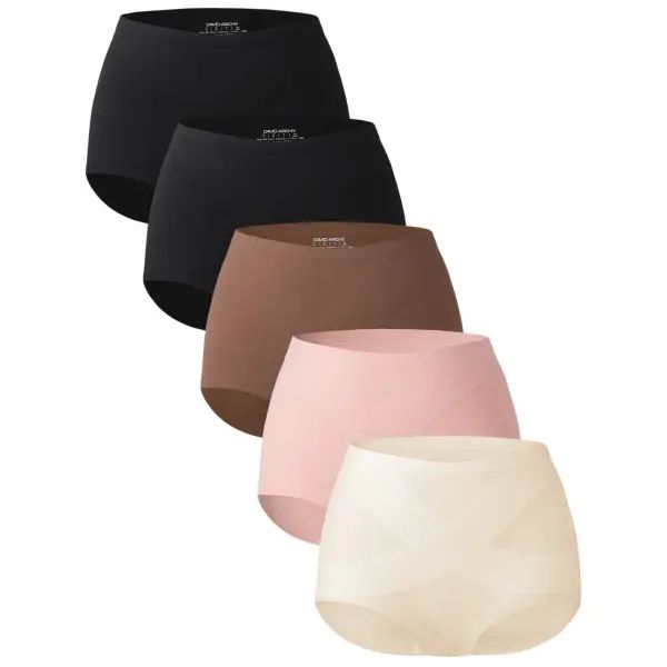Women's Classic Panties, 5-Pack Seamless High Waist Essential Underwear for Women, Full Coverage No Show, Lightweight Buttery Soft Breathable Womenswear for Everyday Wear Fit Fabric