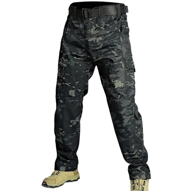 Men's Solid Color Tactical Work Pants,230g/m² new fabric，with Multiple Pockets and Zipper Closures