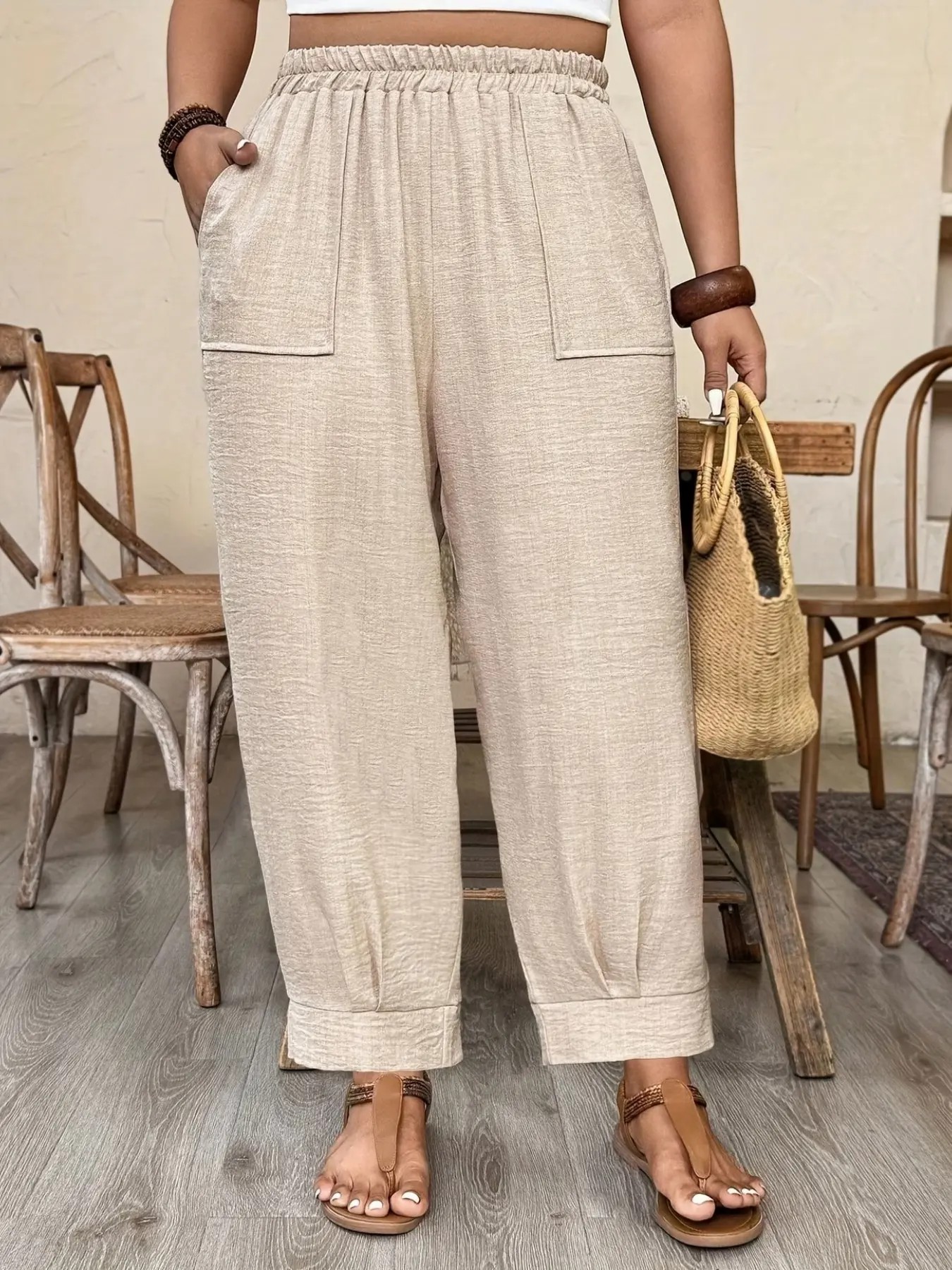 🔥Women's Casual Elastic Waist Lounge Pants – Lightweight Loose Fit Everyday Trousers