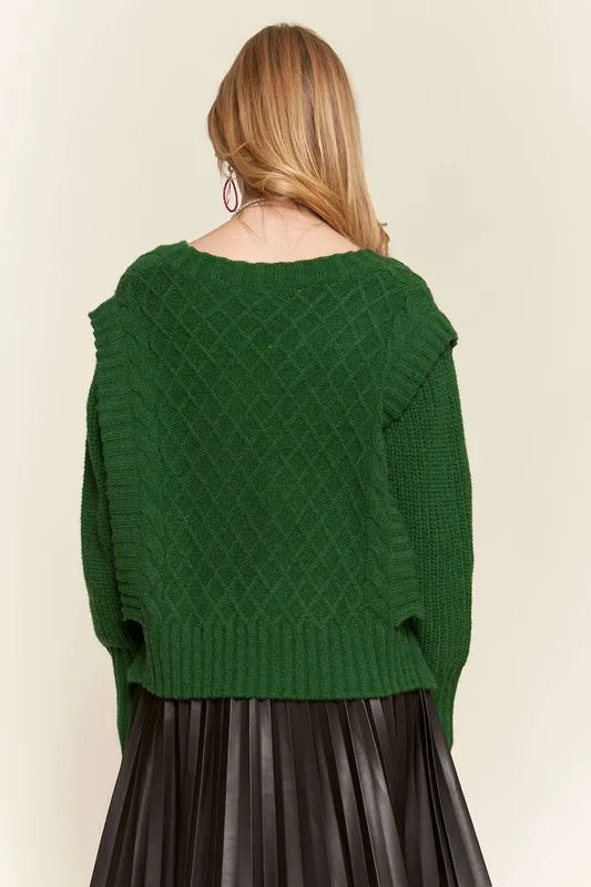 Ruffle Detail Adorable Sweater