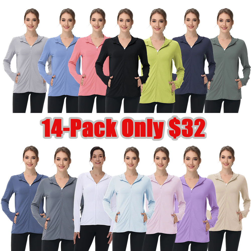 Women's Lightweight Long-Sleeved Sunscreen Hoodie Jacket - Full-Range Large Elastic