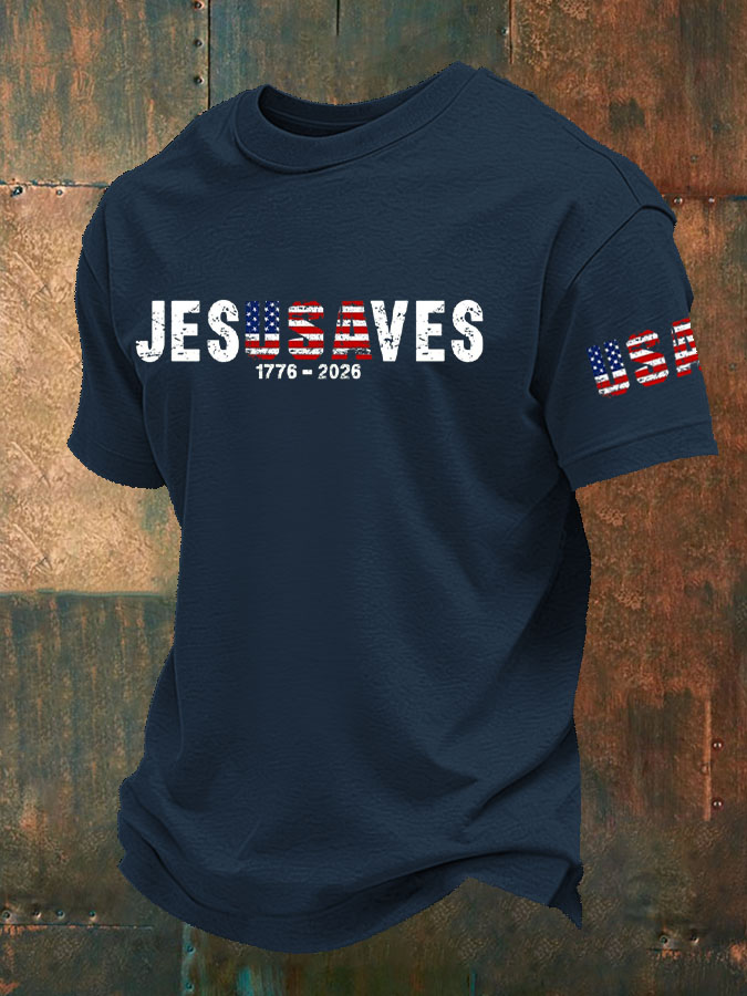 Men'S Jesus Saves Patriotic T-Shirt