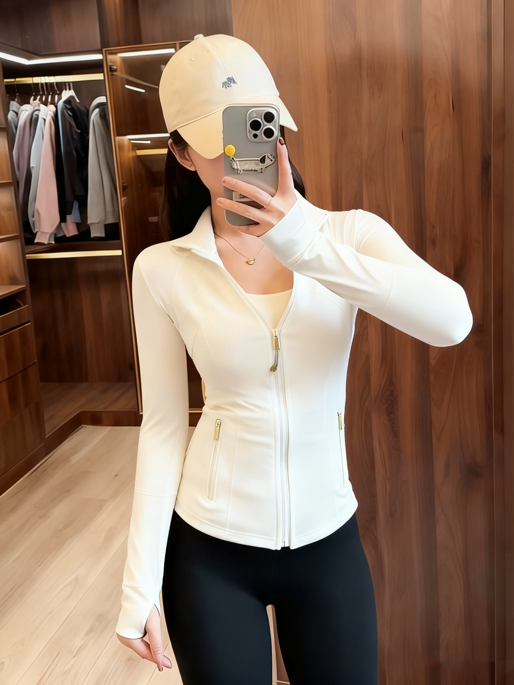 Yoga suit gold zipper version women's yoga jacket