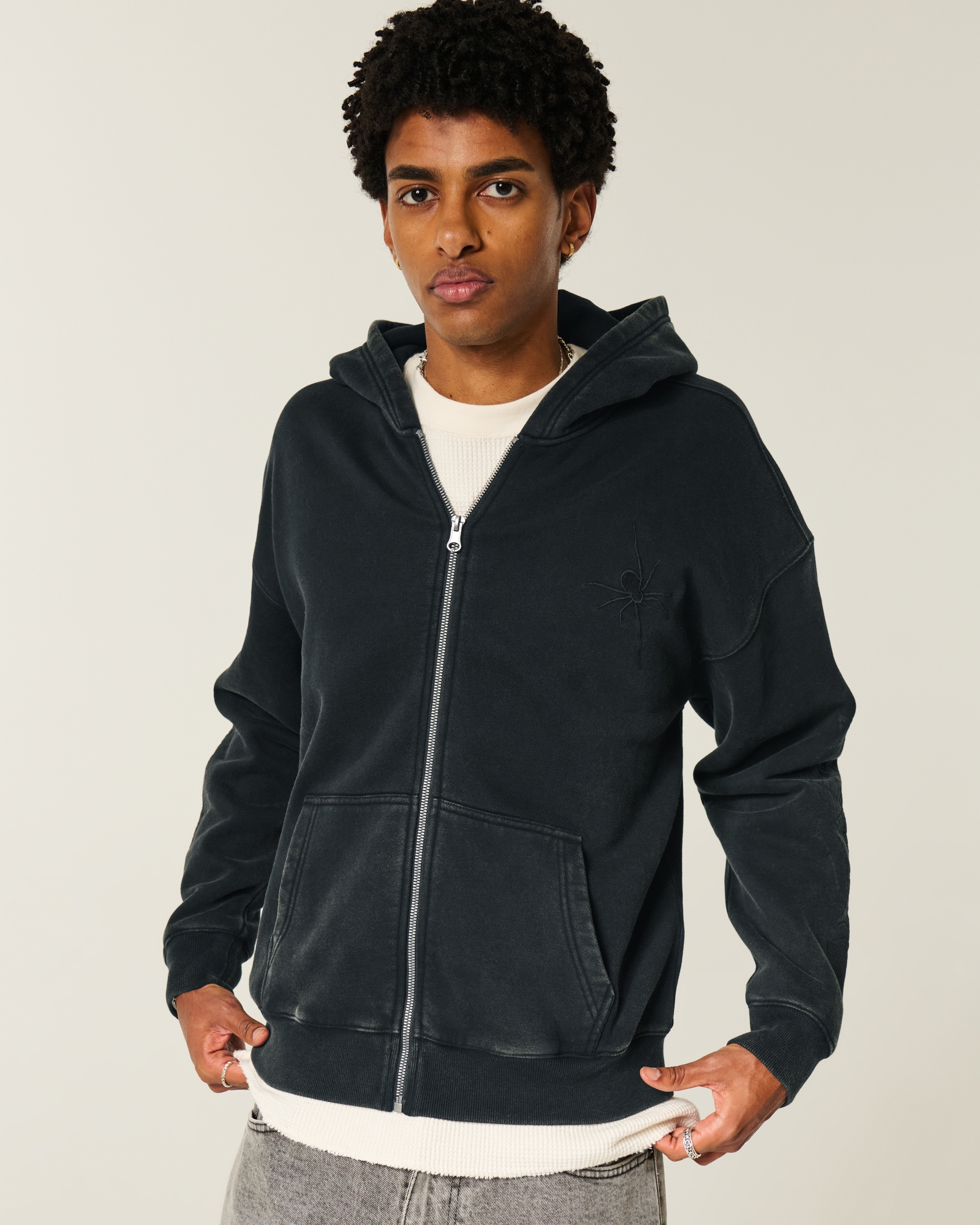 Boxy Zip-Up Hoodie