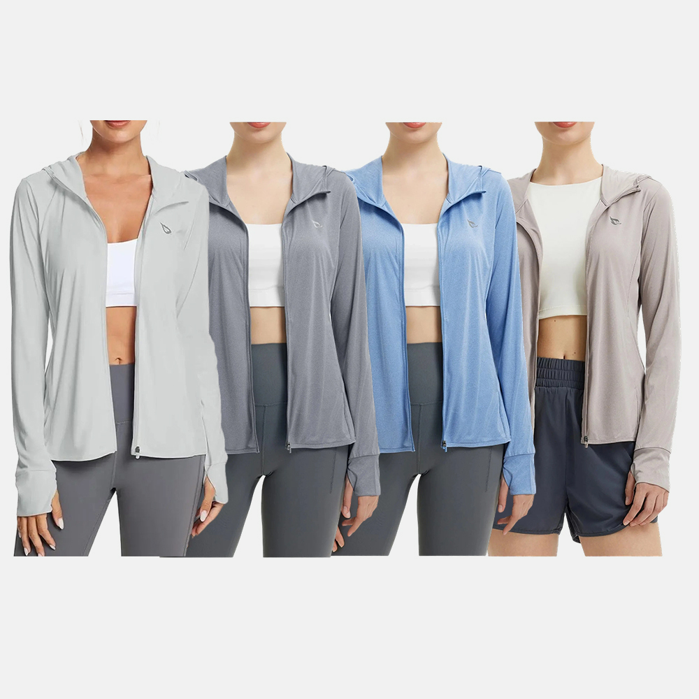 Women's UPF50+ Hoodie Sun Protection Shirts Lightweight Breathable SPF Jacket UV Cooling Long Sleeve Summer Outdoor Hiking Gardening Fishing
