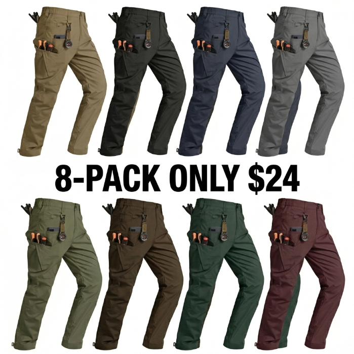 Men's Tactical Ripstop Pants Lightweight Water Resistant Cargo Hiking Work Pants
