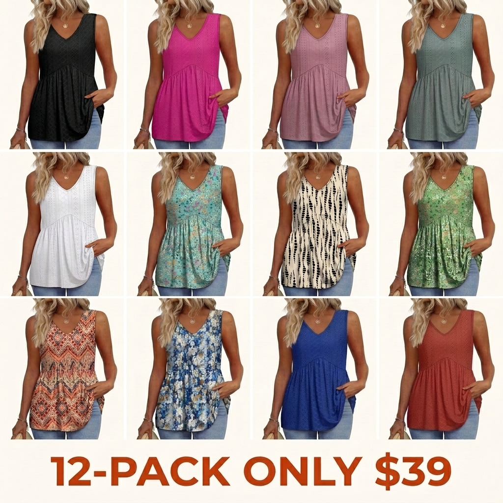 Women's Spaghetti-Strap Camisole — Flowy Ruffled-Hem Top (For a looser fit, we recommend sizing up by 1–2 sizes.)