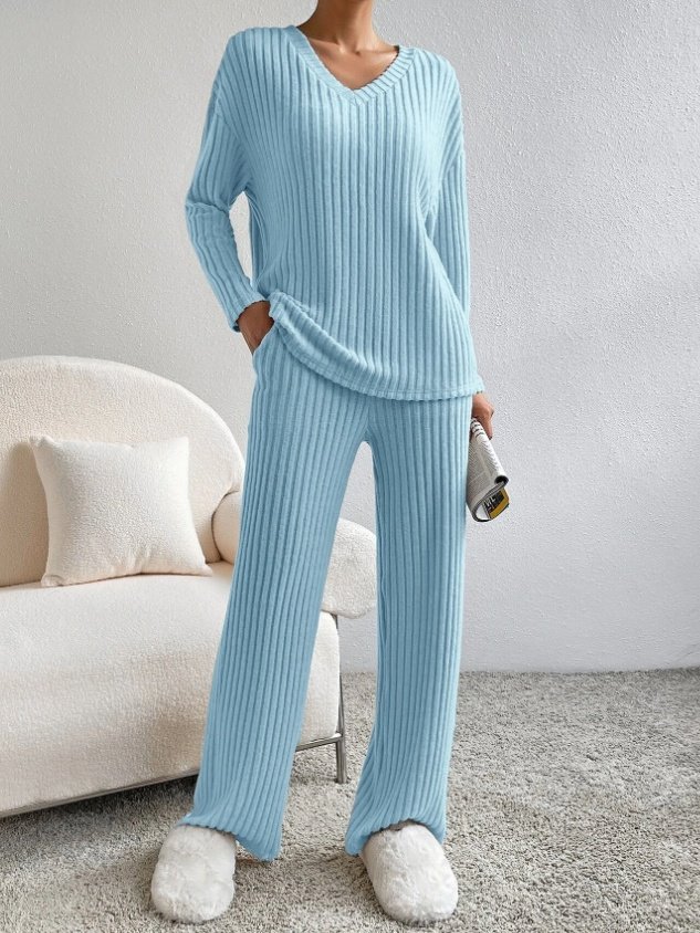 Women's Embossed Plain Daily Going Out Two-Piece Set Apricot Casual Spring/Fall Top With Pants Matching Set