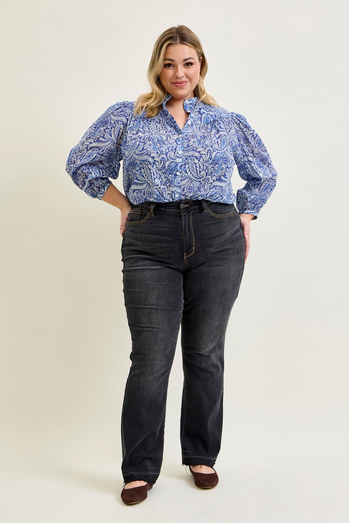 Daisy Released Hem Slim Bootcut Jeans - PLUS