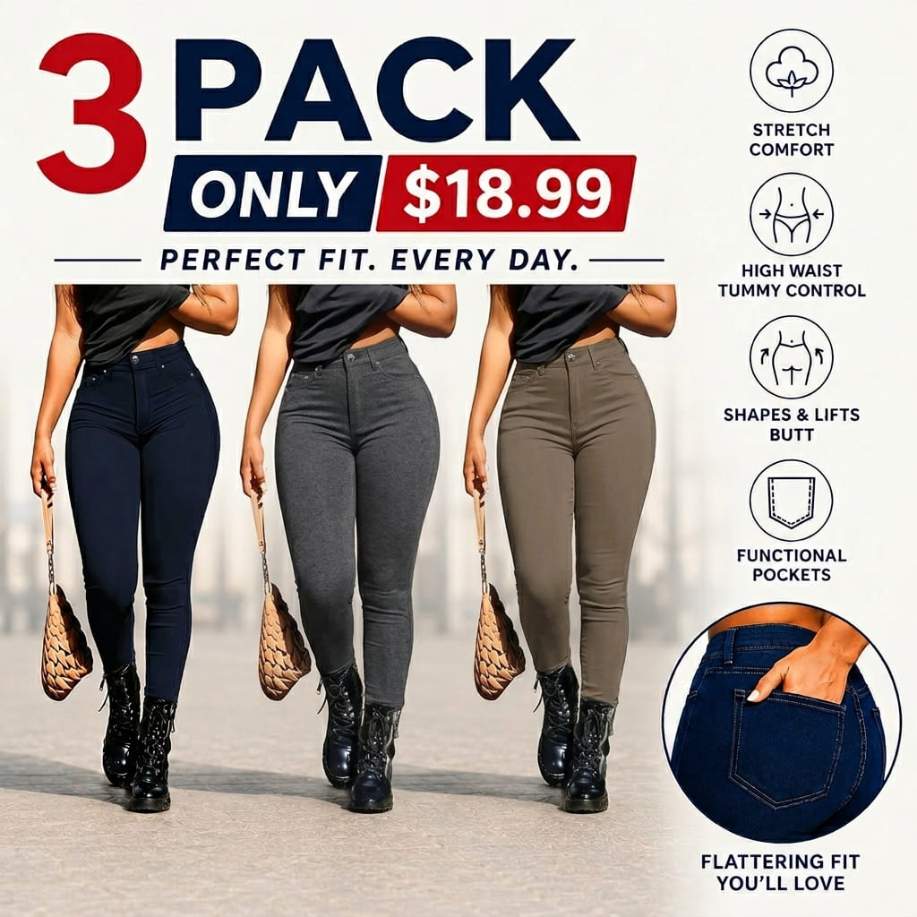 Women's Button-Fly Skinny Pants with Pockets