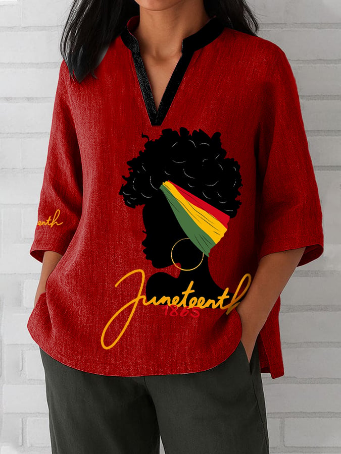 Women's 1865 Black History Juneteenth Print Top