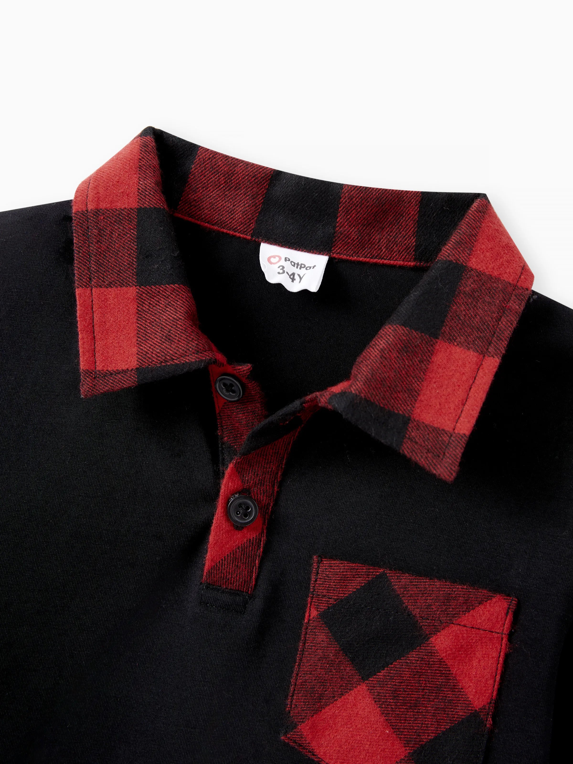 Matching Family Outfits Black and Red Plaid Co-ord Sets Hi-Low Flowy Hemline redblack