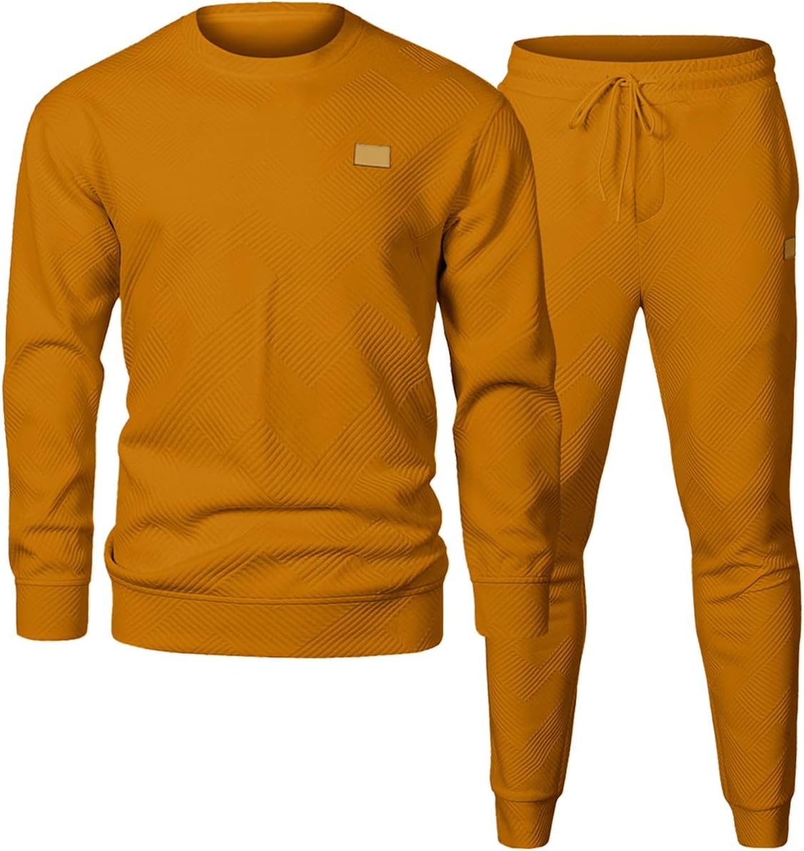 Men's 2 Piece Outfits Knit Jacquard Pullover Sweatshirt Tracksuit & Joggers Sweatpants Sweatsuit Sets with Pockets