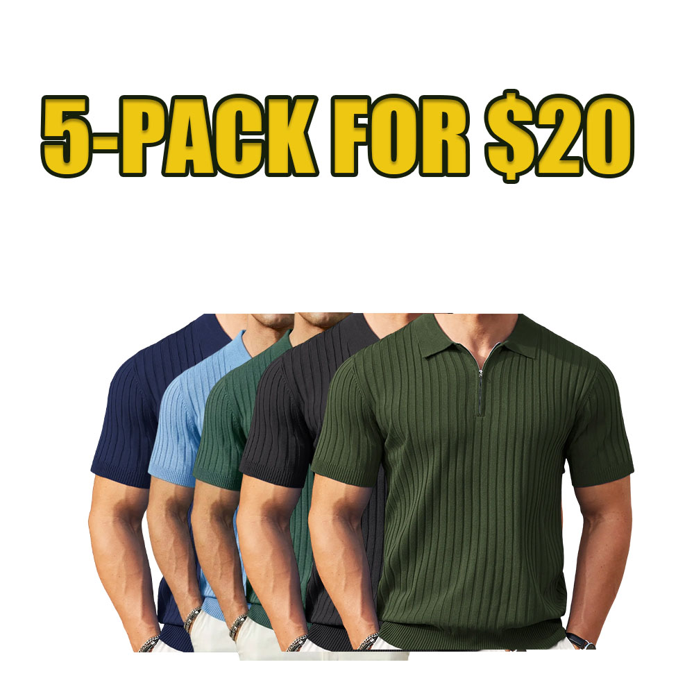Urban Ribbed Zip Polo Shirt