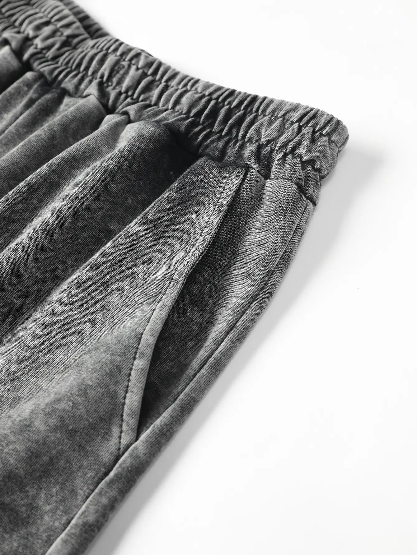Men’s Snow-Wash Cotton Blend Drawstring Shorts