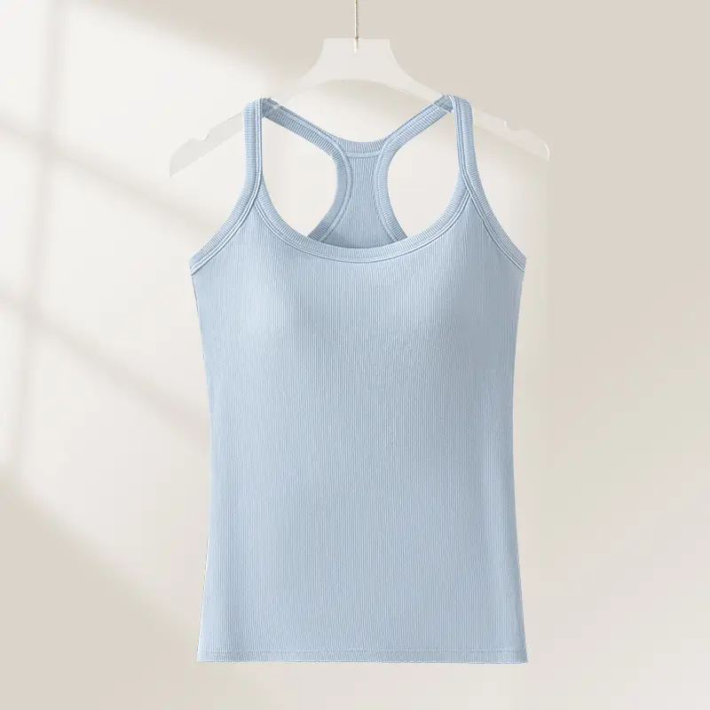 Women's Ribbed Built-in Bra Tank Top