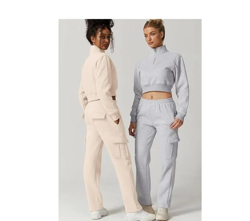 Women Half Zip Sports Top and Pants