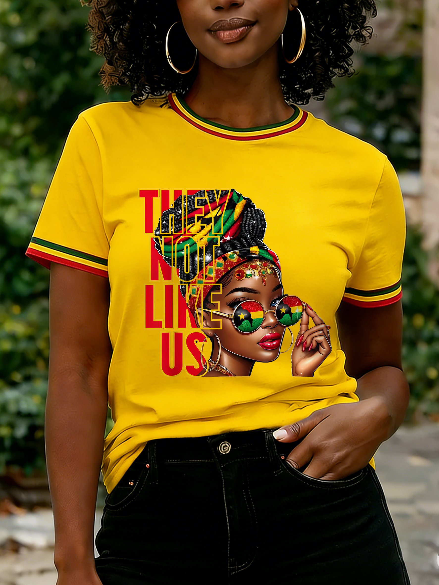 Women's Juneteenth They Not Like Us Print Casual T-shirt