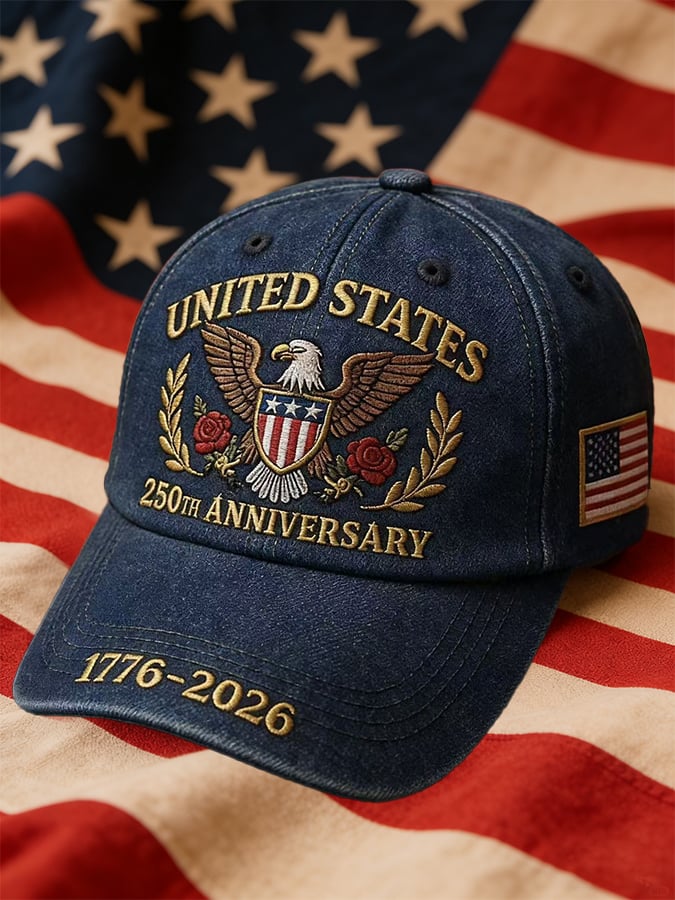 2026 US 250th Anniversary Hat Embroidered American Eagle Patriotic Baseball Cap