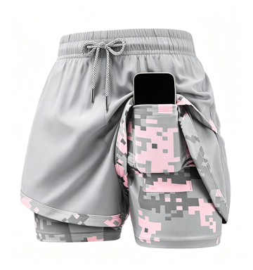 Women's 5-Pack 2-in-1 Camouflage Lined Running Shorts – Quick-Drying Anti-Chafing Sports Shorts for Gym, Yoga & Outdoor Workouts