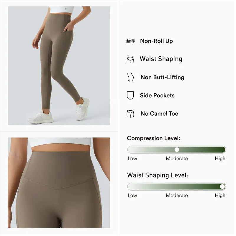 🔥High Waisted Waist Shaping Pocket Shaping Training Leggings