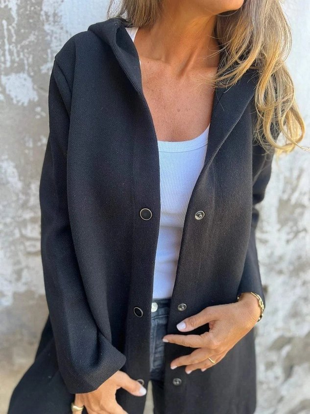 Buckle Basic Plain Hot Selling Casual Hooded Solid Color Three-piece Single-breasted Patchwork Jacket
