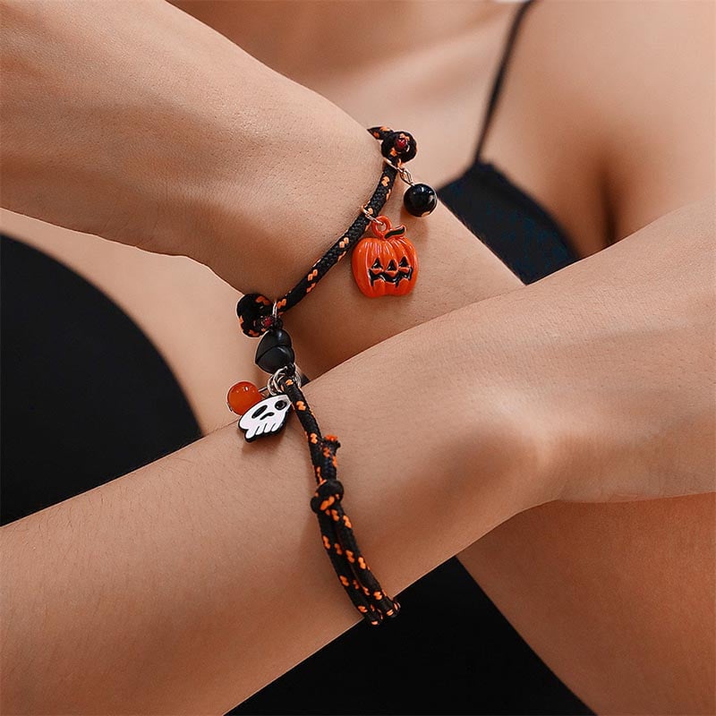 Fashionable And Creative Pumpkin Ghost Pendant Magnet Design Bracelet