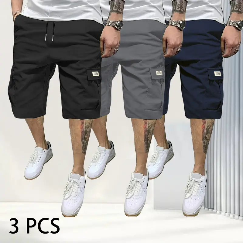 Men's Slim-Fit Shorts — Lightweight & Breathable, Multi-Pocket Design with Slanted Entry