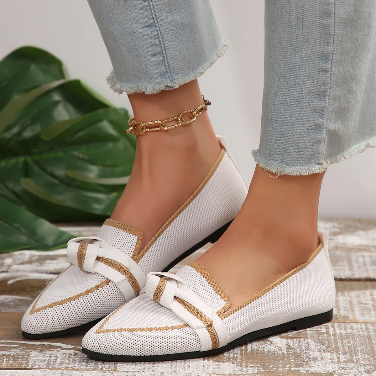 Point Toe Mesh Flat Slip-Ons  (multiple color options)
