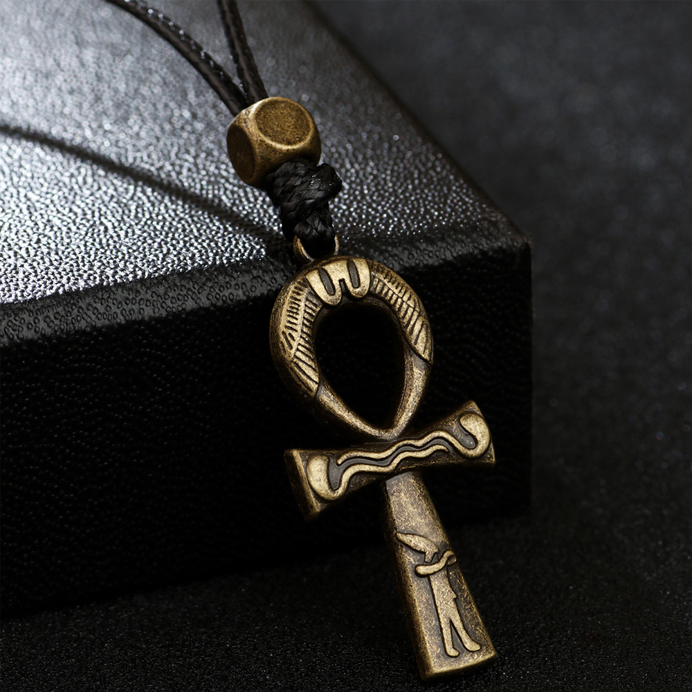 Vintage Egyptian Cross Adjustable Necklace