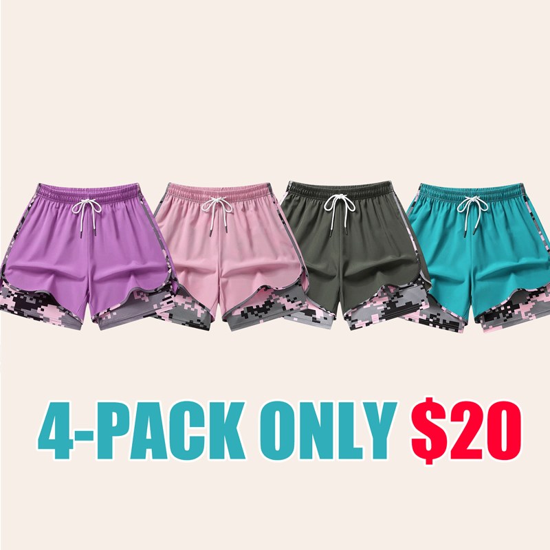 Women’s 2-in-1 Athletic Running Shorts – Built-In Liner Active Workout Shorts