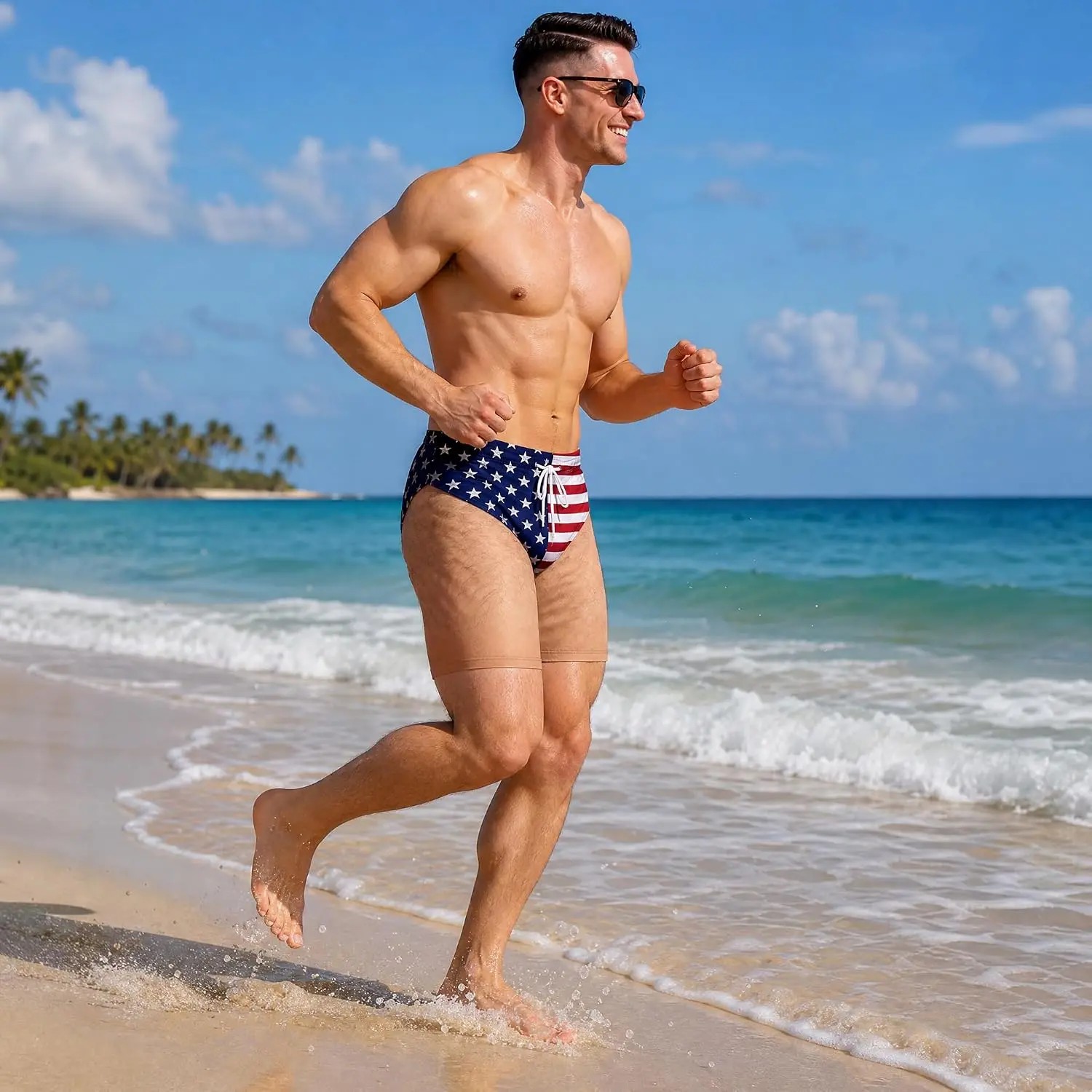 Men's Patriotic Swim Trunks – American Flag 