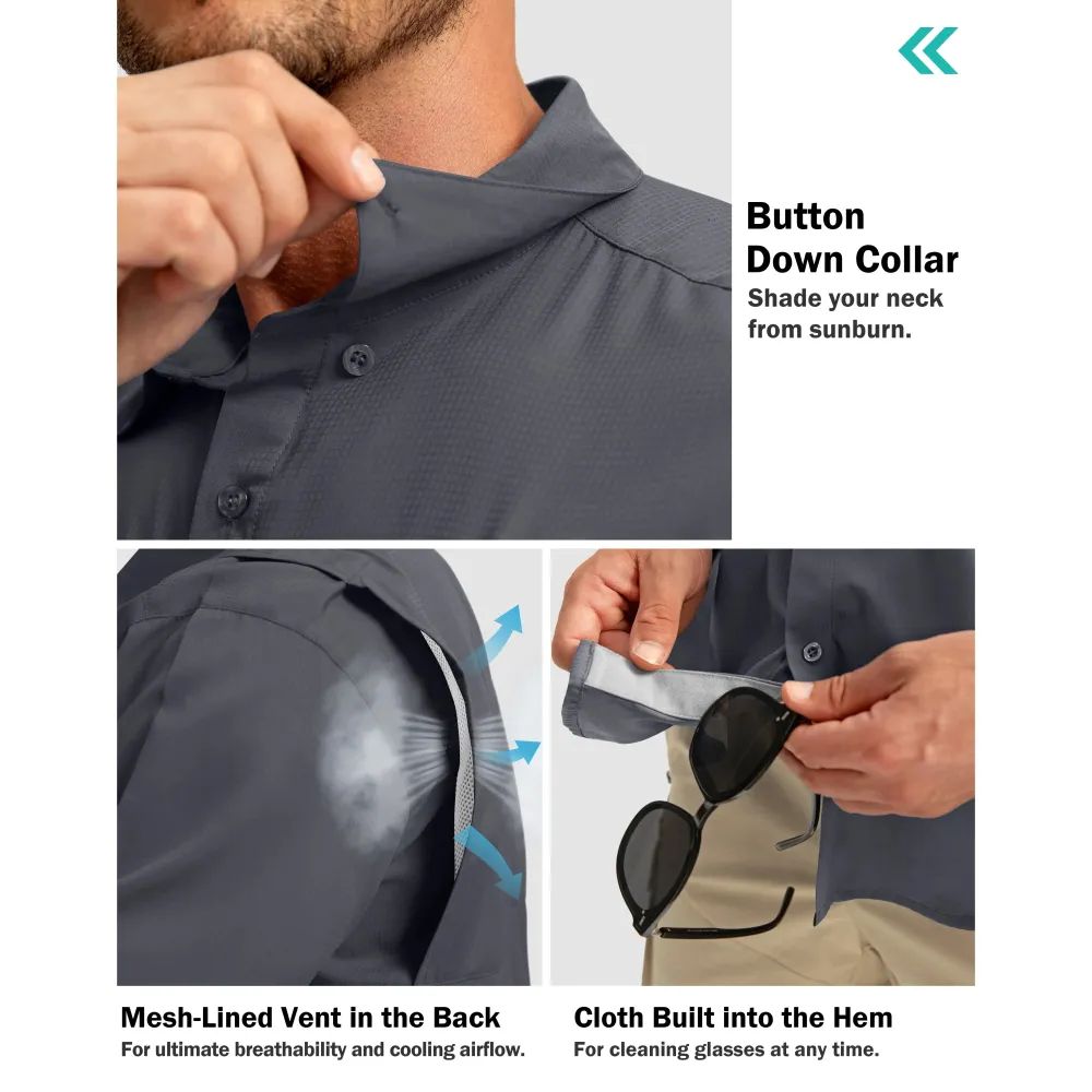 Men's Casual Outdoor Button-Down Fishing Top