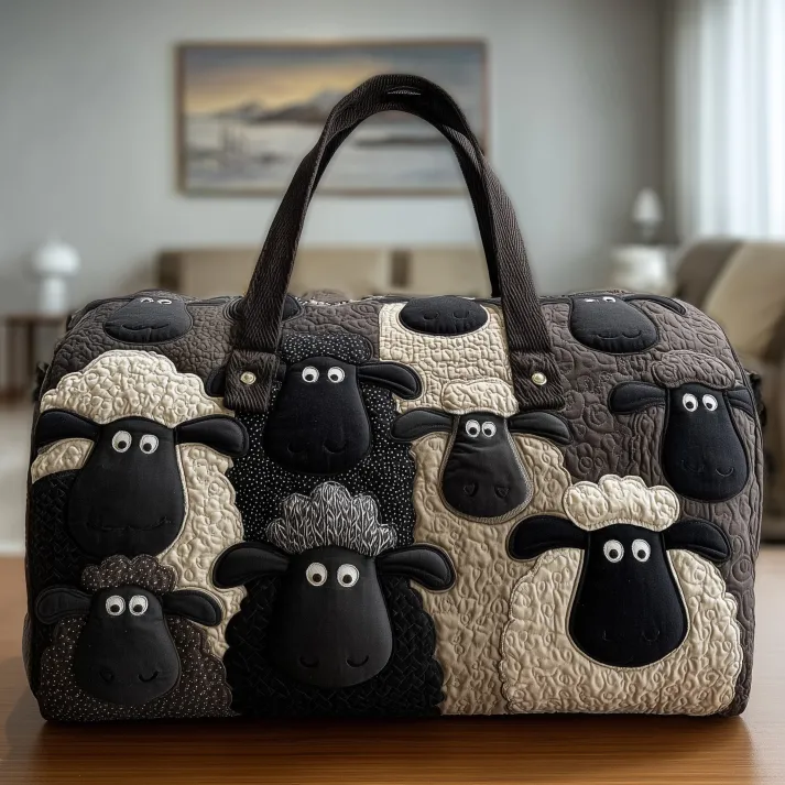 Cat Quilted Duffle Bag