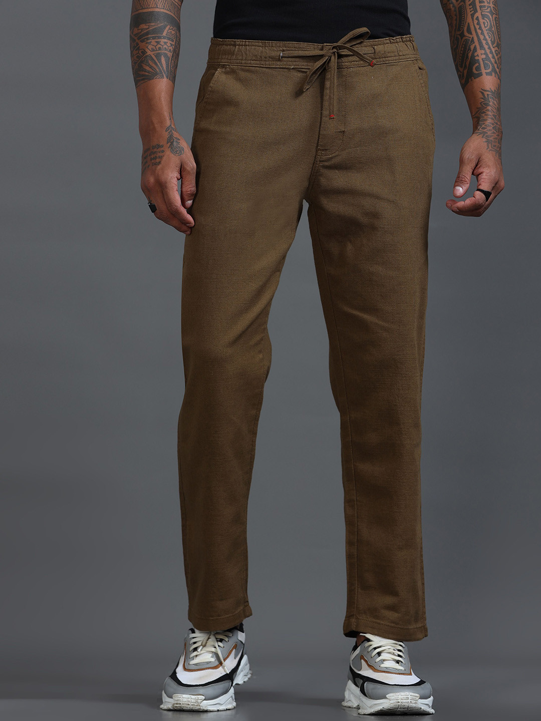 Men's Relaxed Linen Blend Drawstring Pants