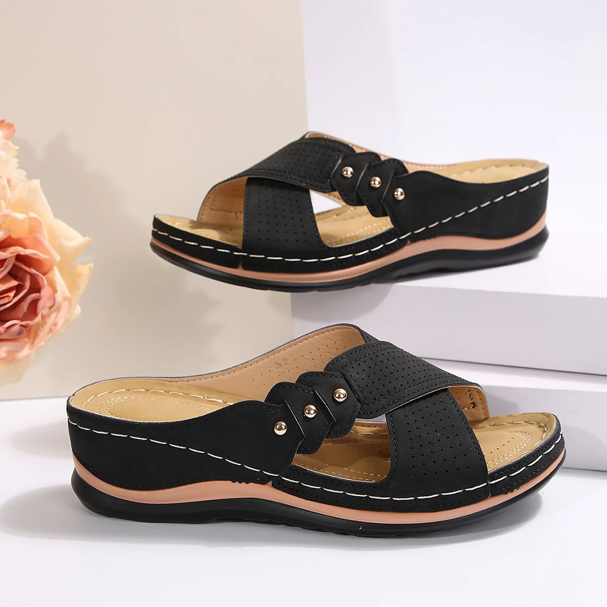 Open Toe Platform Sandals (multiple color options)
