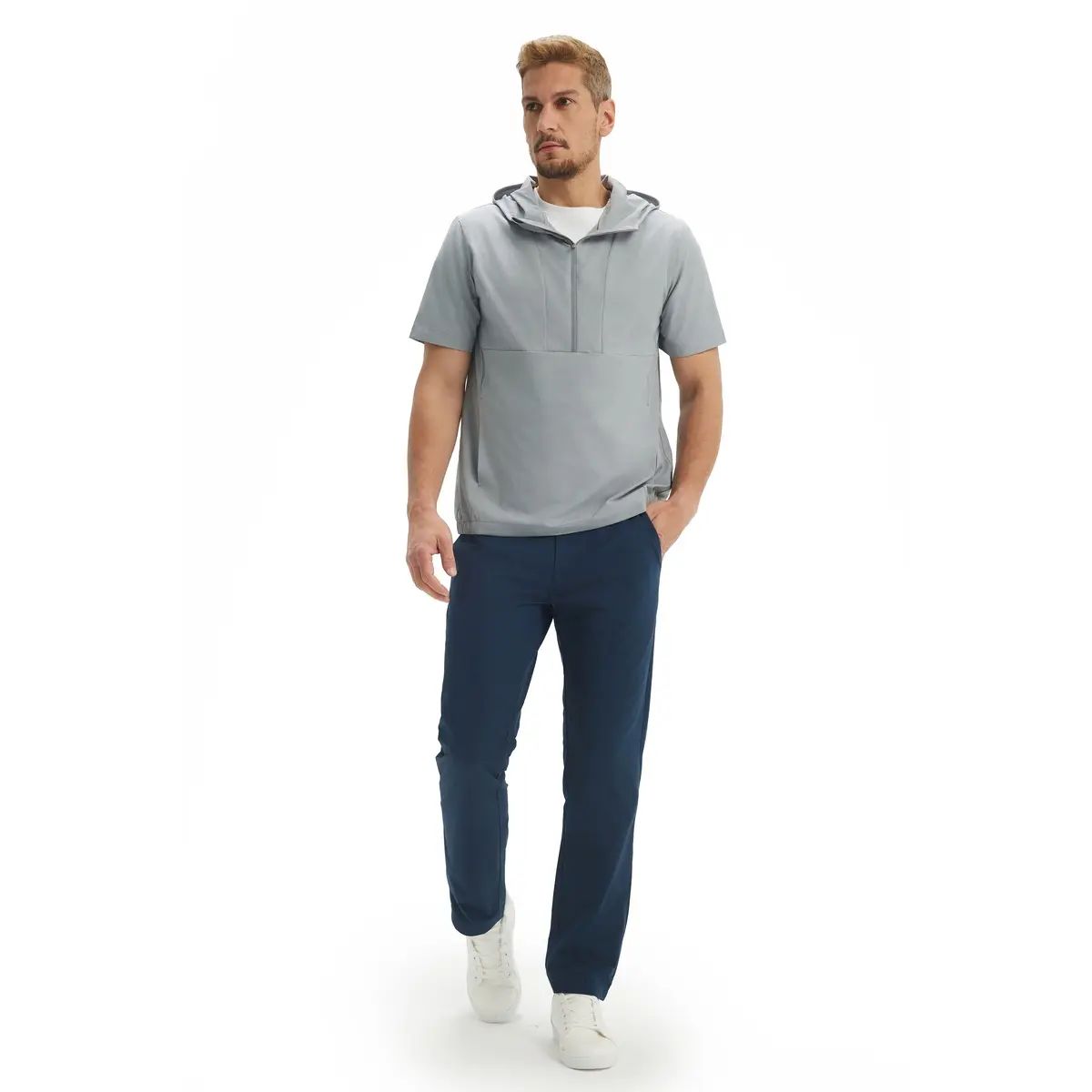 Short Sleeve Hoodies For Men Pocket Water