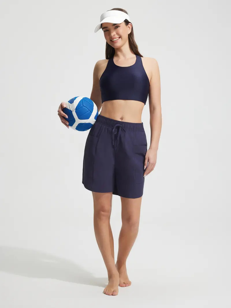 Women's 7-Inch High-Waisted Beach Swim/Athletic Shorts