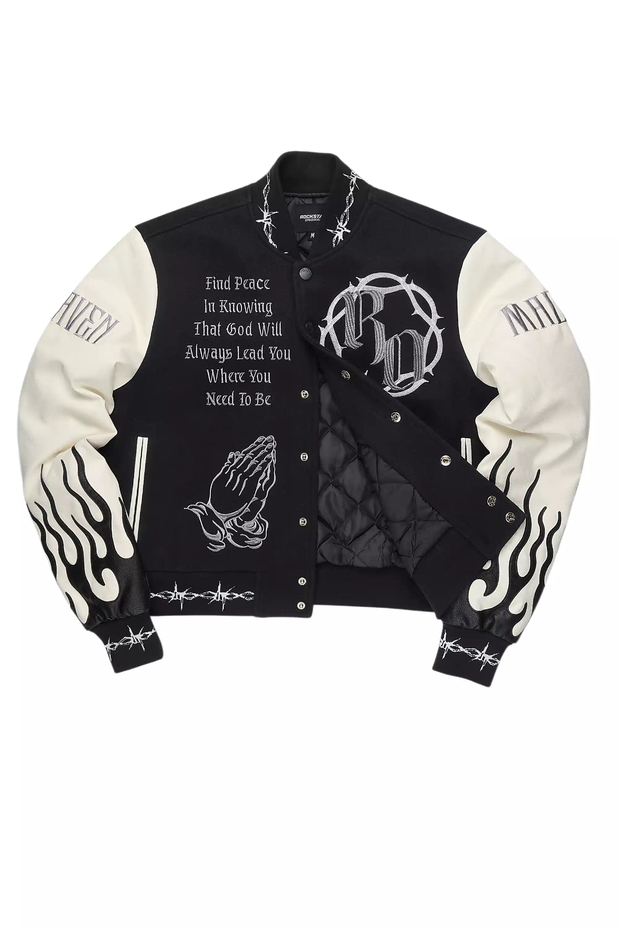 Yalanda Black Oversized Varsity Jacket