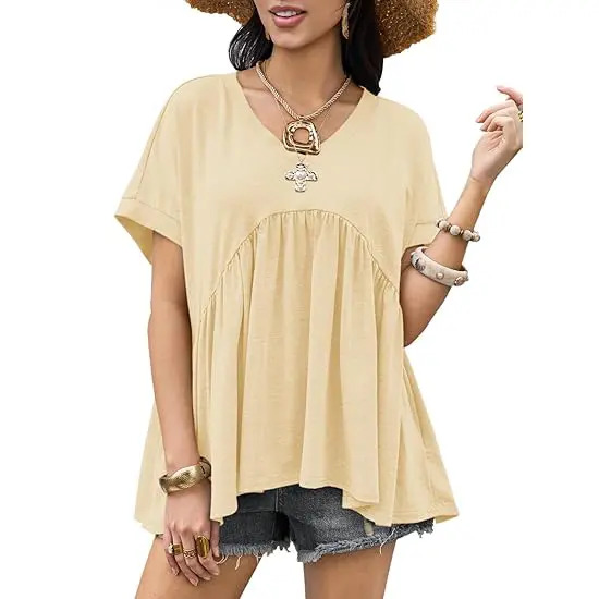 Women's Summer Ruffle-Hem Top