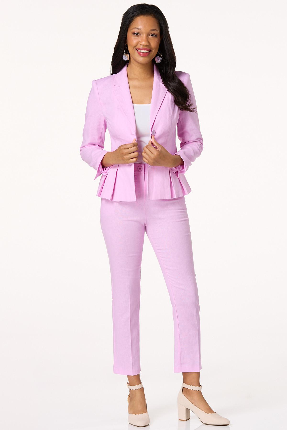 Linen Peplum Blazer