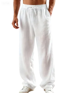 Men's Linen Straight Leg Pants