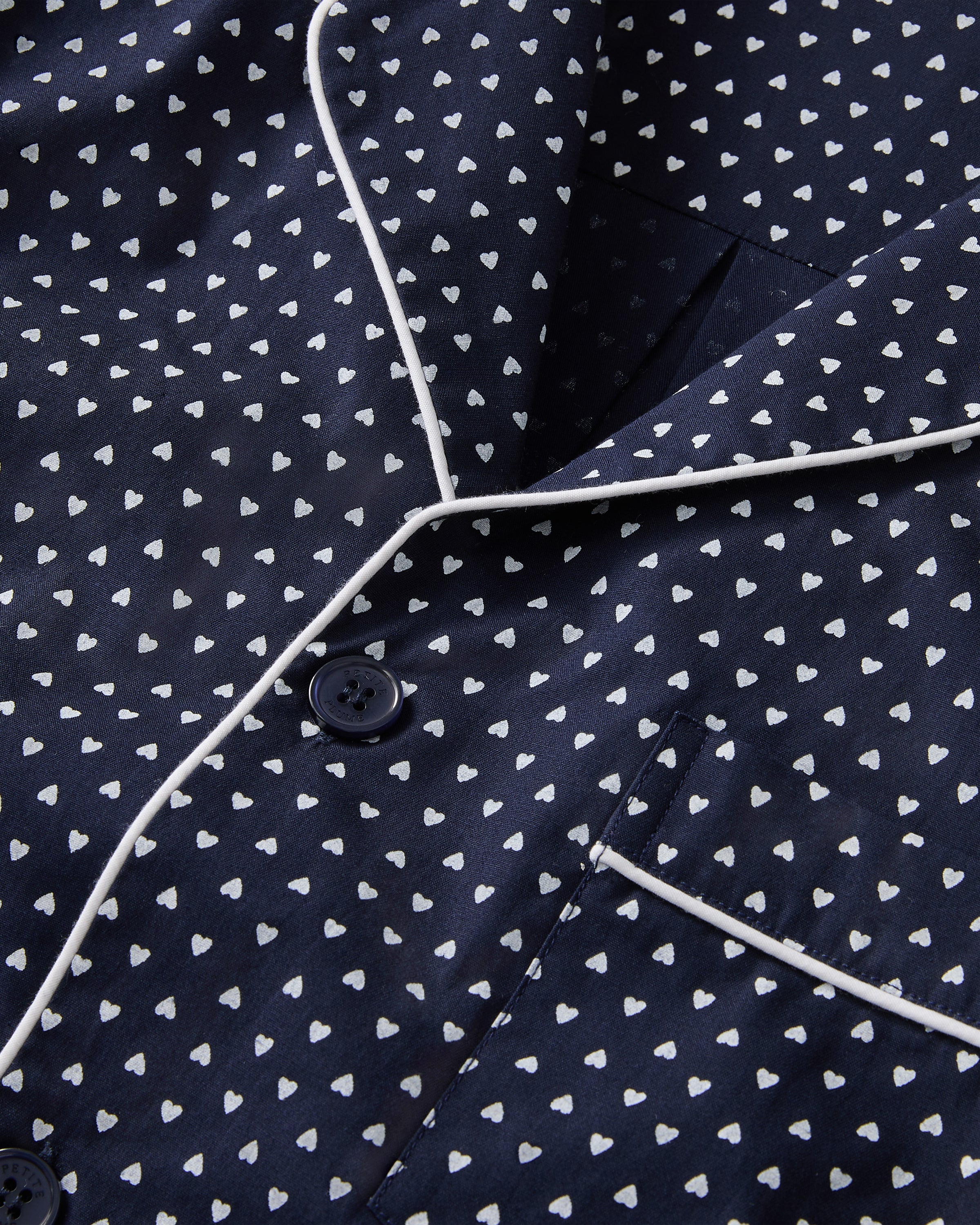 Men's Twill Pajama Set in Midnight Hearts