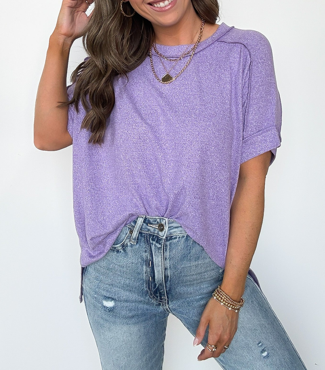 Sunday Muse Melange High Low Tee